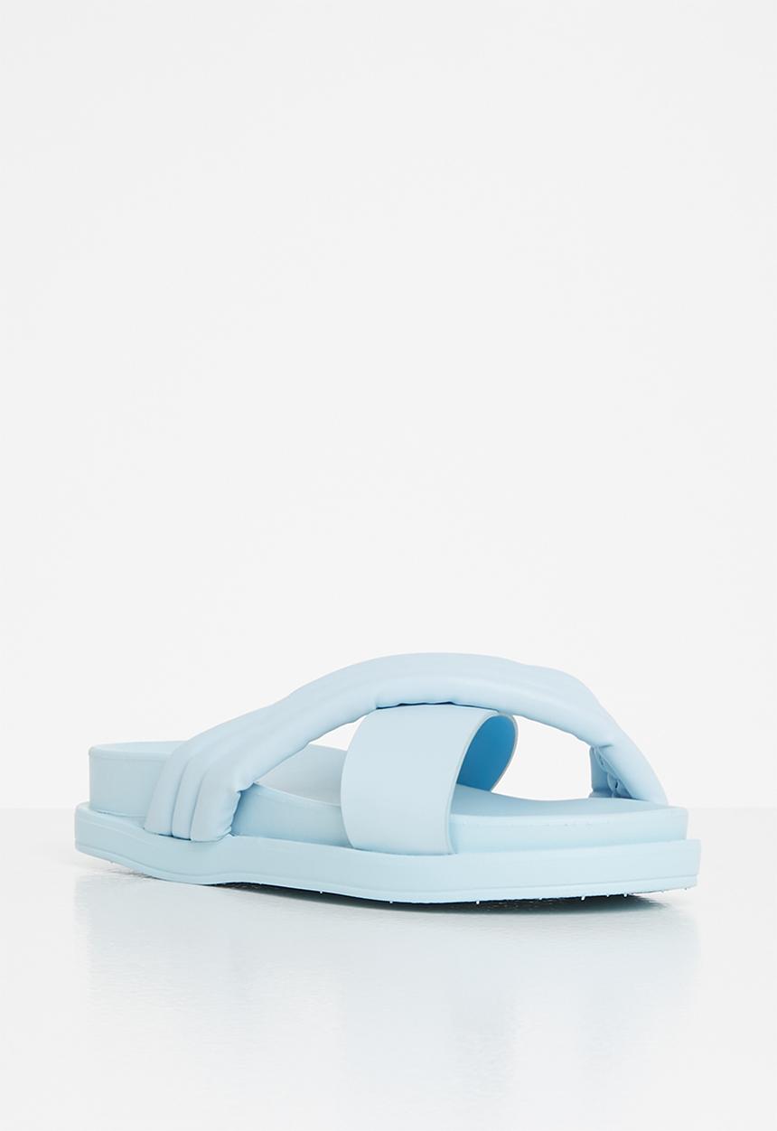 Jada - Padded cross strap slide - pale blue