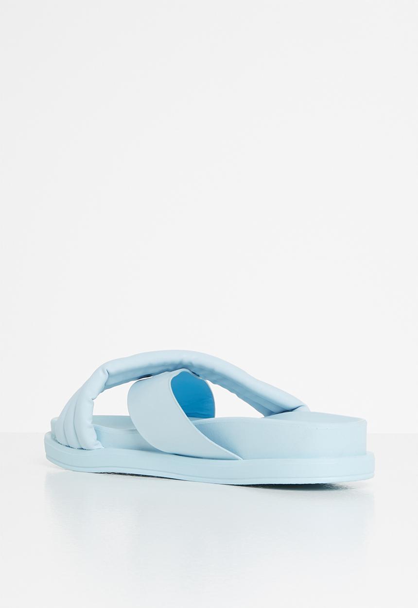 Jada - Padded cross strap slide - pale blue