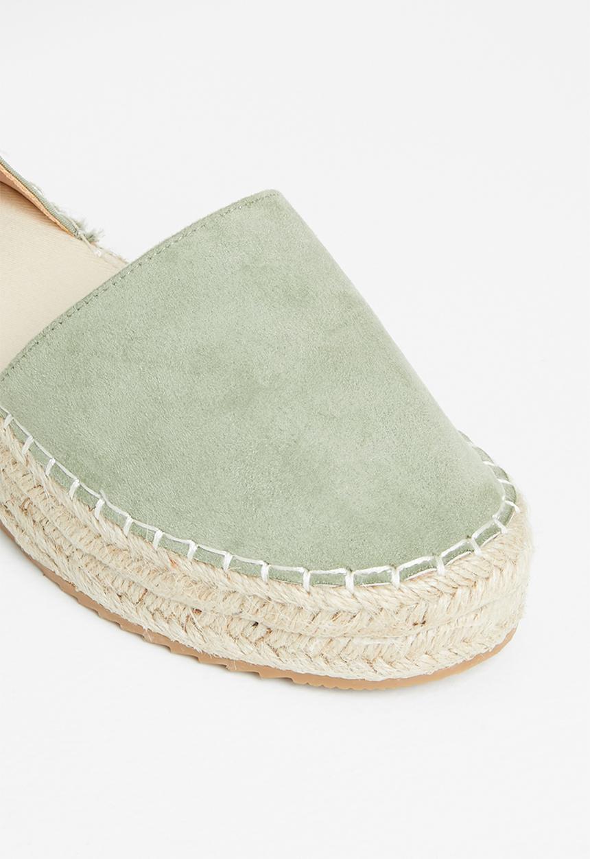 Jada - Ankle strap flatform espadrille - sage