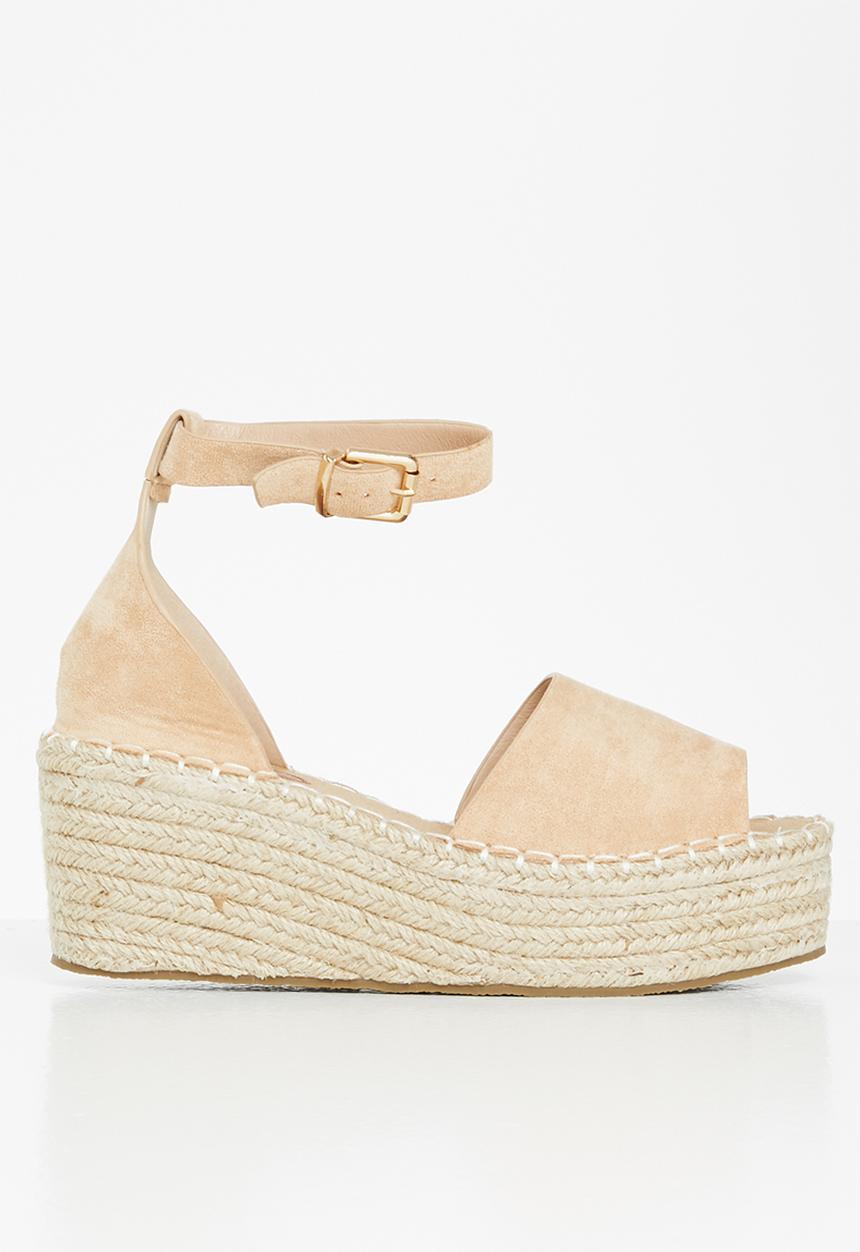 Jada - Ankle strap espadrille wedge heel - neutral