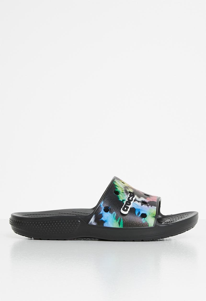 Crocs - Classic crocs tiedye graphic slide - black