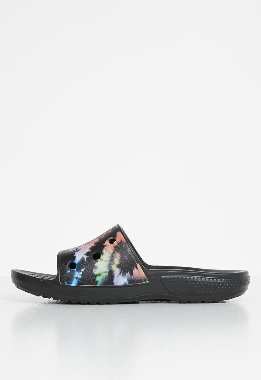 Crocs - Classic crocs tiedye graphic slide - black