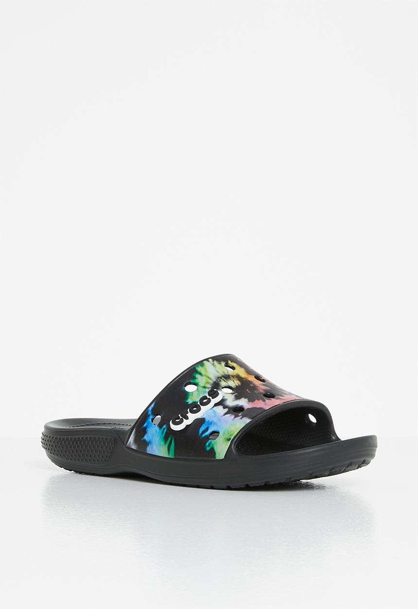 Crocs - Classic crocs tiedye graphic slide - black
