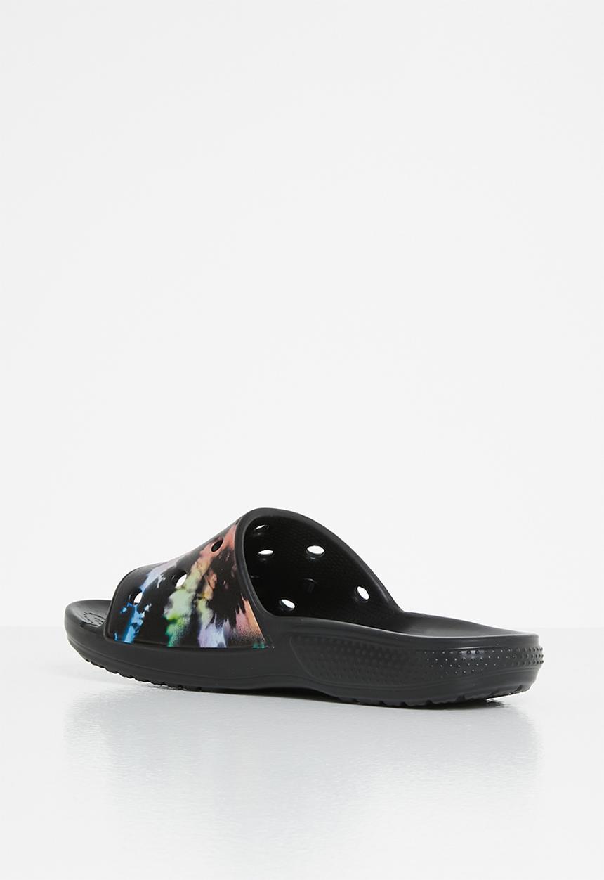 Crocs - Classic crocs tiedye graphic slide - black