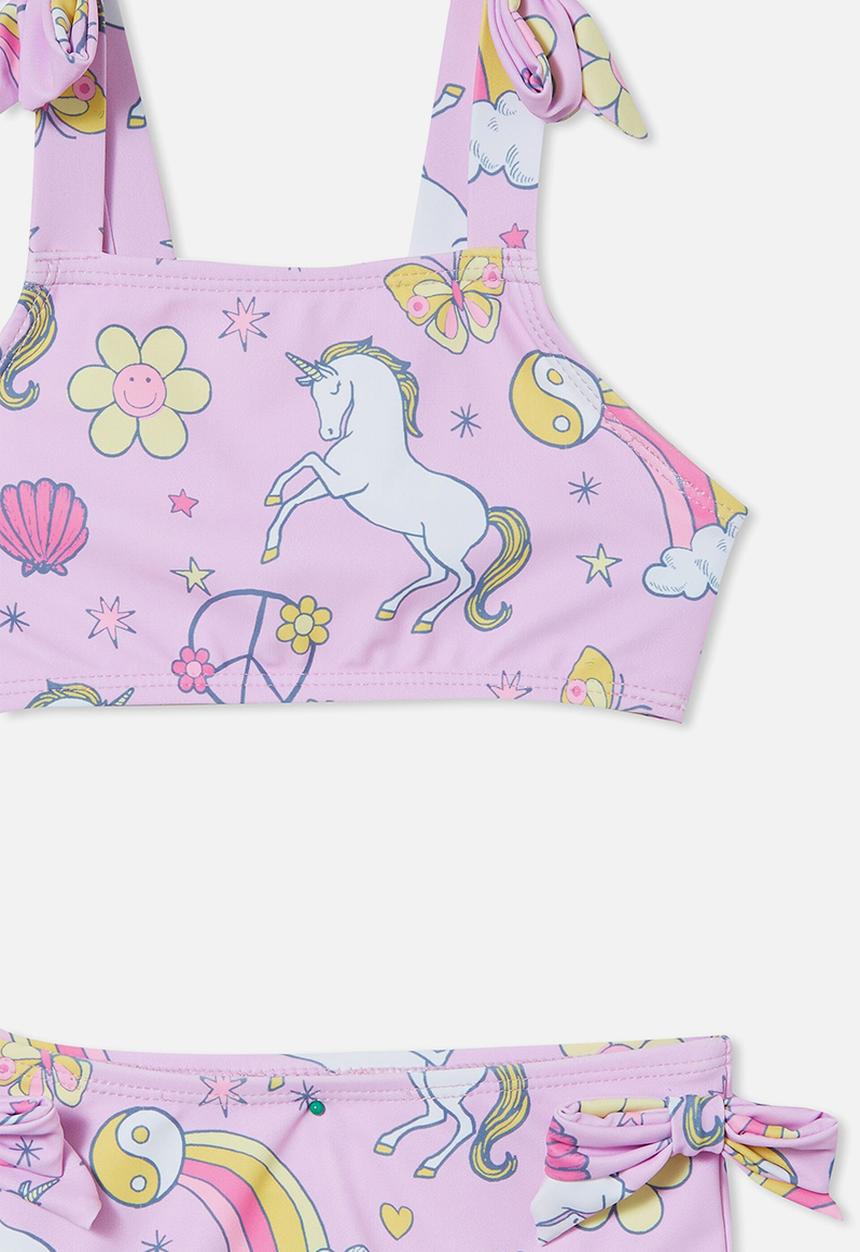 Cotton On - Andie tie bikini - pale violet/unicorn print