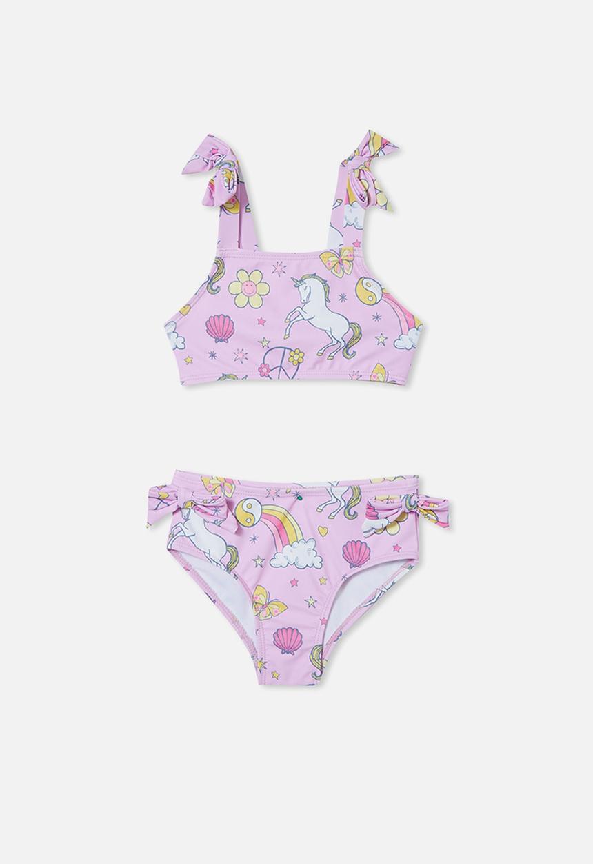Cotton On - Andie tie bikini - pale violet/unicorn print