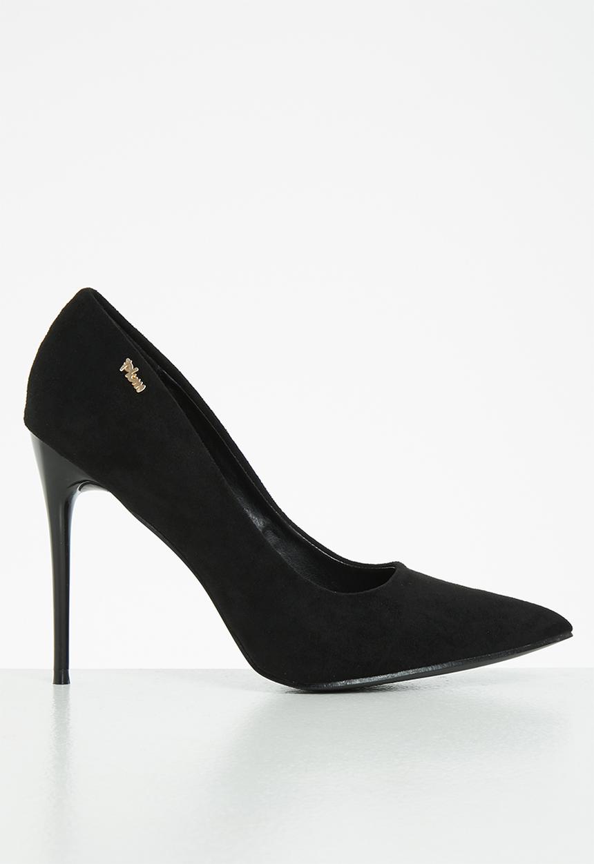 Plum - Nellie stiletto court heel - black