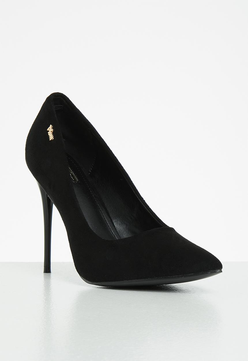 Plum - Nellie stiletto court heel - black
