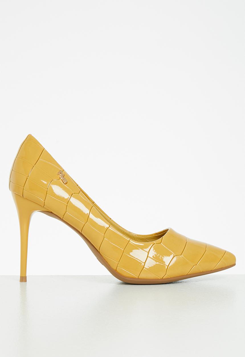 Plum - Callie stiletto court heel - mustard