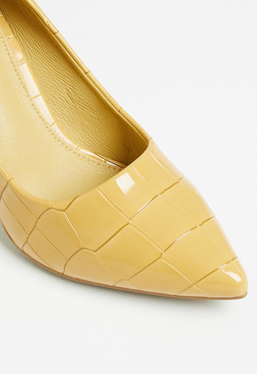 Plum - Callie stiletto court heel - mustard