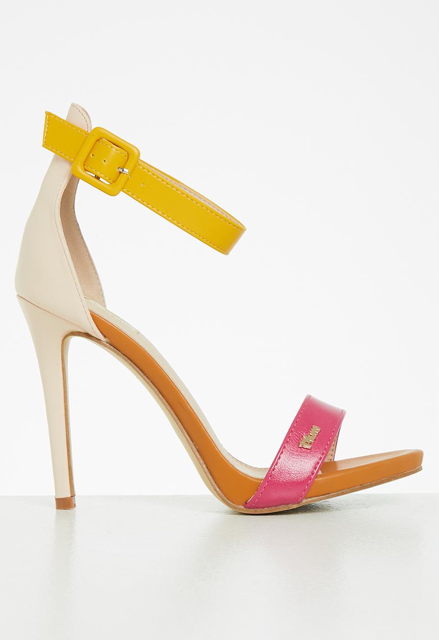 Plum - Calista ankle strap stiletto heel - mustard