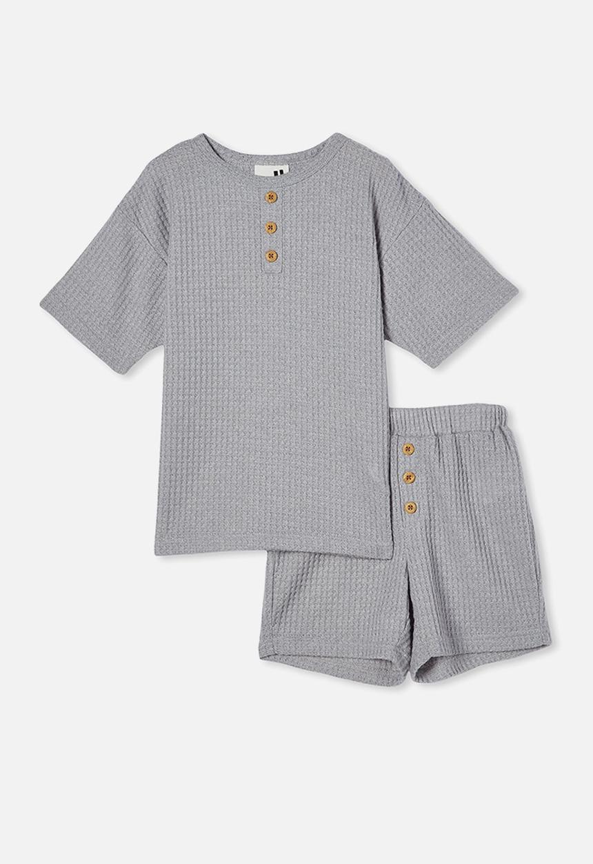 Cotton On - Giovanni short sleeve pyjama set - light grey marle