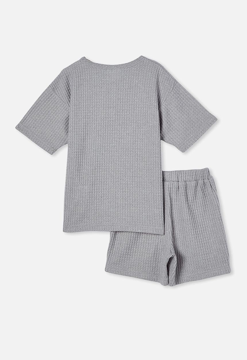 Cotton On - Giovanni short sleeve pyjama set - light grey marle