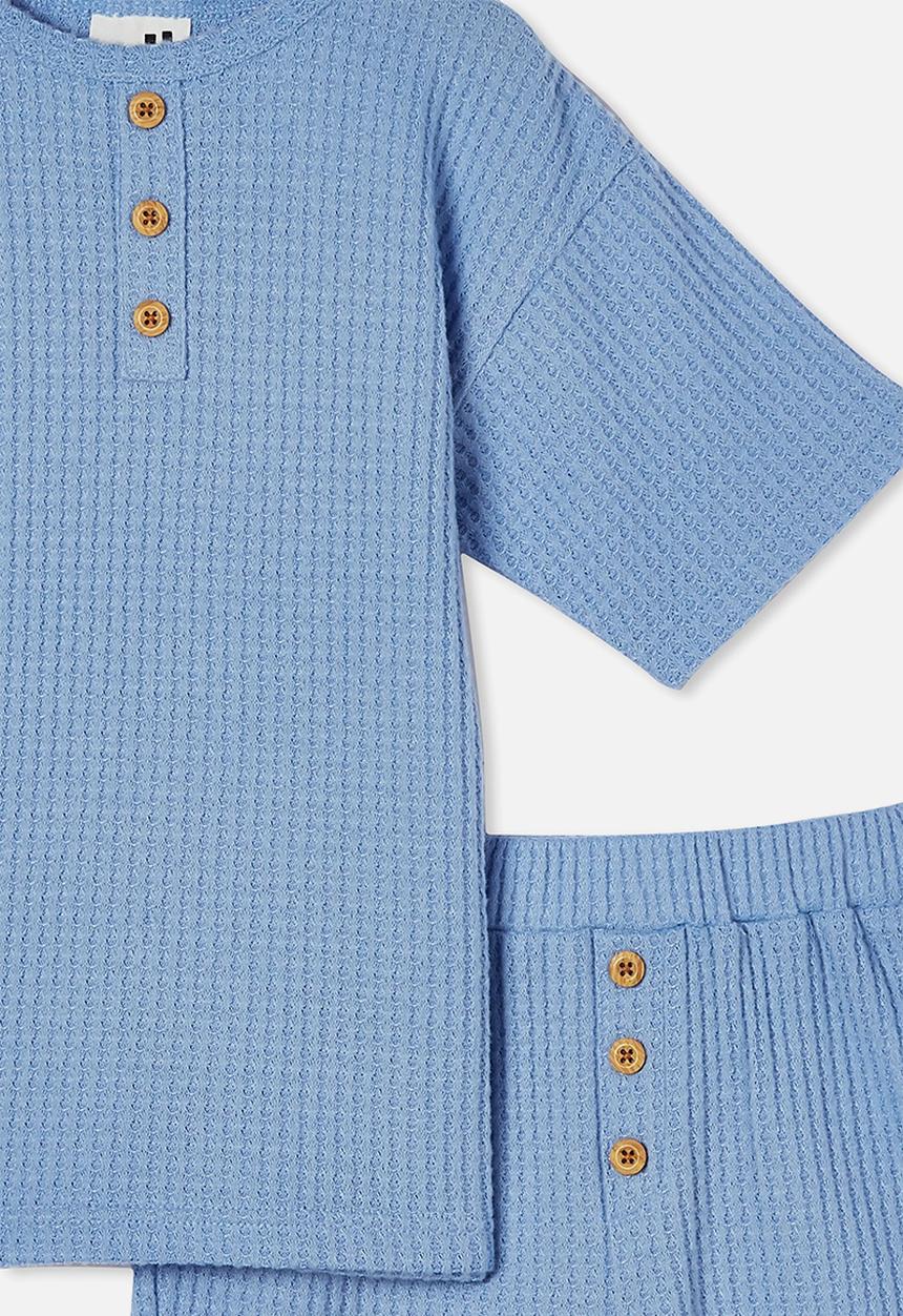 Cotton On - Giovanni short sleeve pyjama set - dusk blue