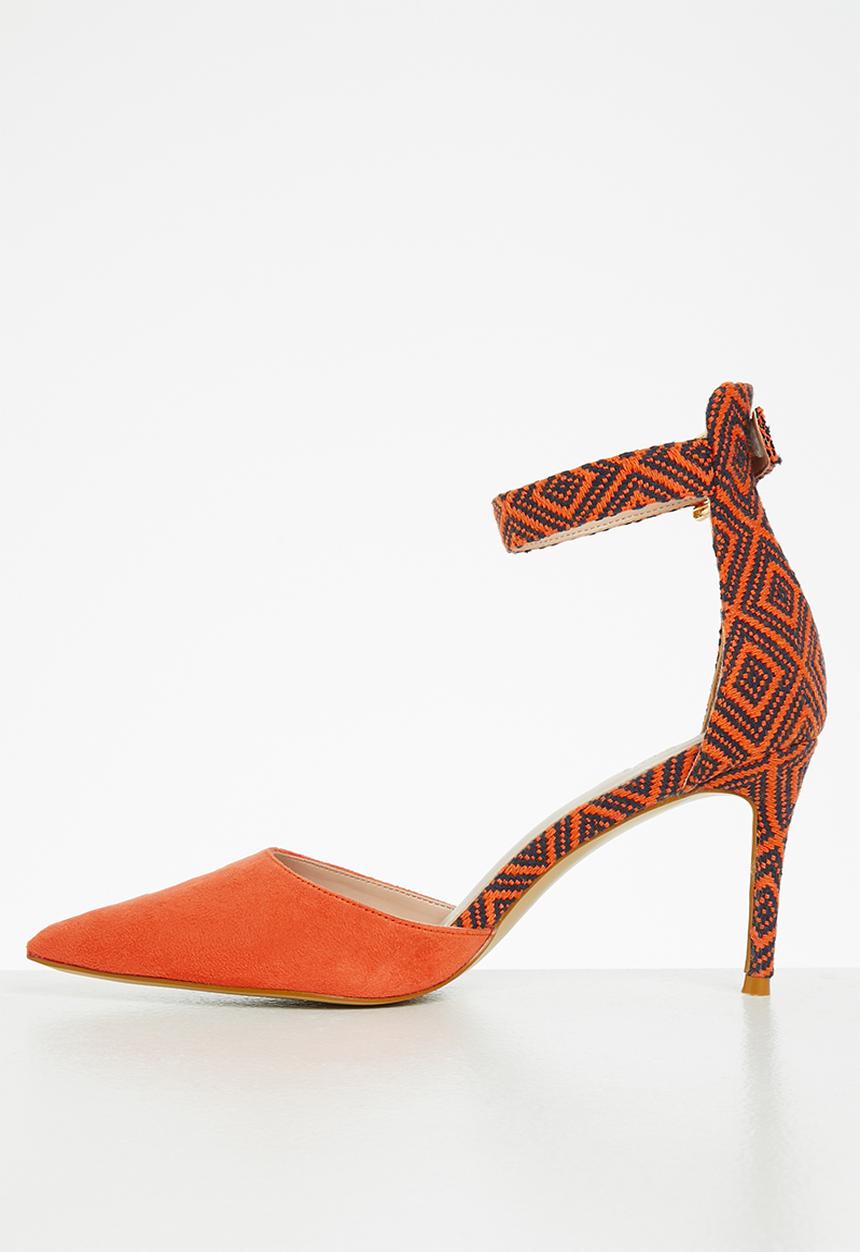 Plum - Aznec ankle strap court heel - orange