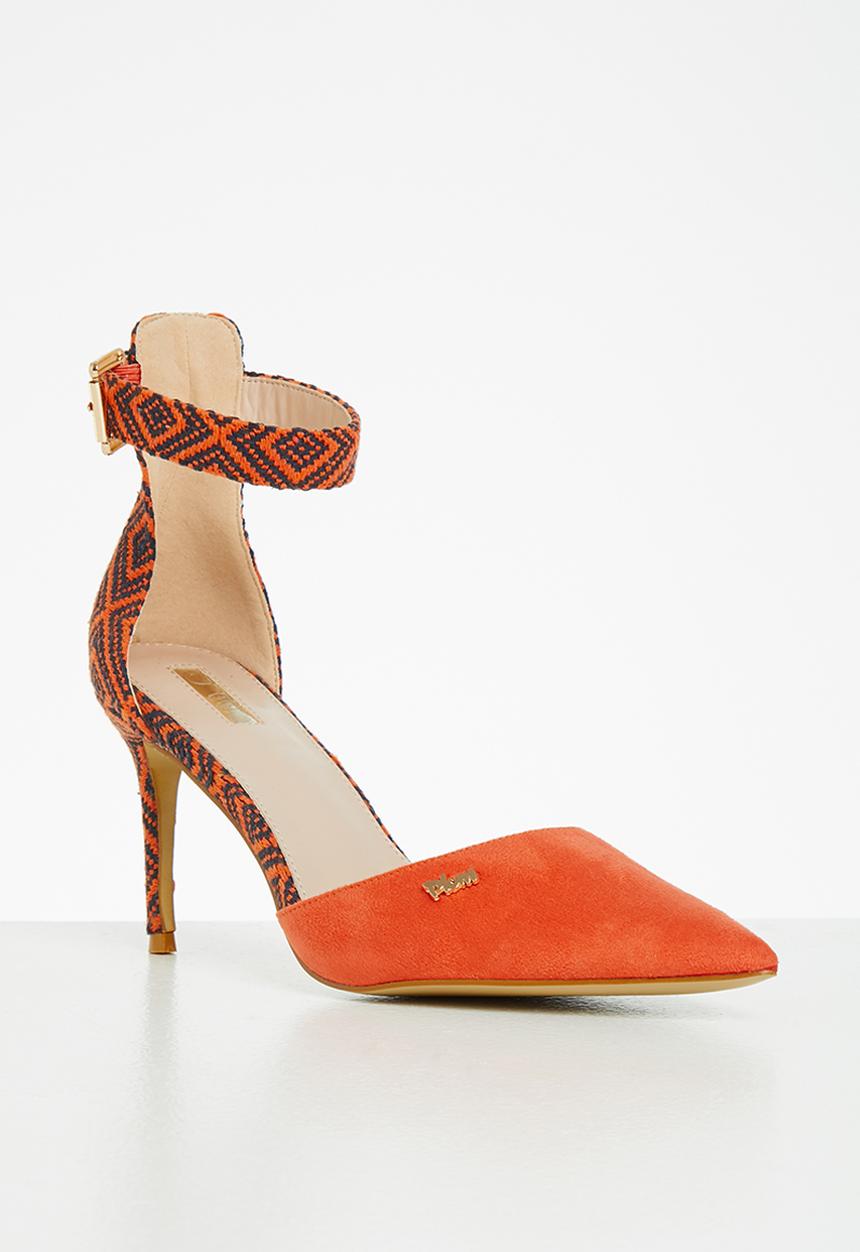 Plum - Aznec ankle strap court heel - orange