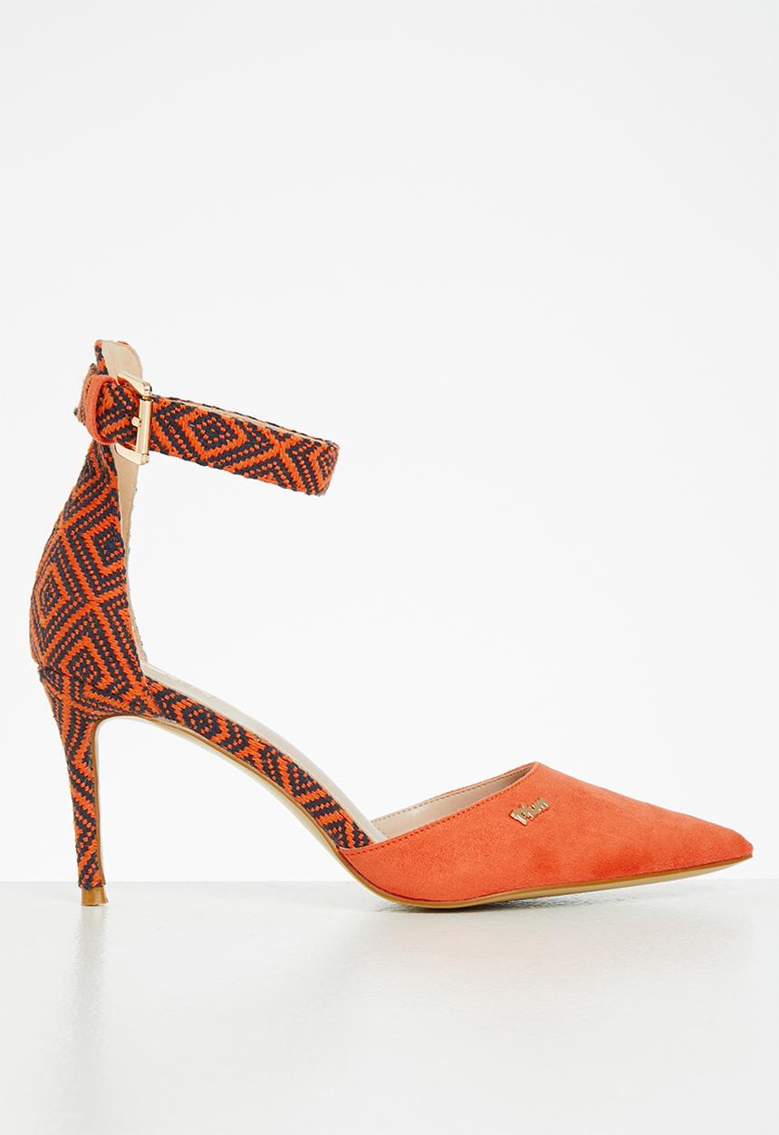 Plum - Aznec ankle strap court heel - orange