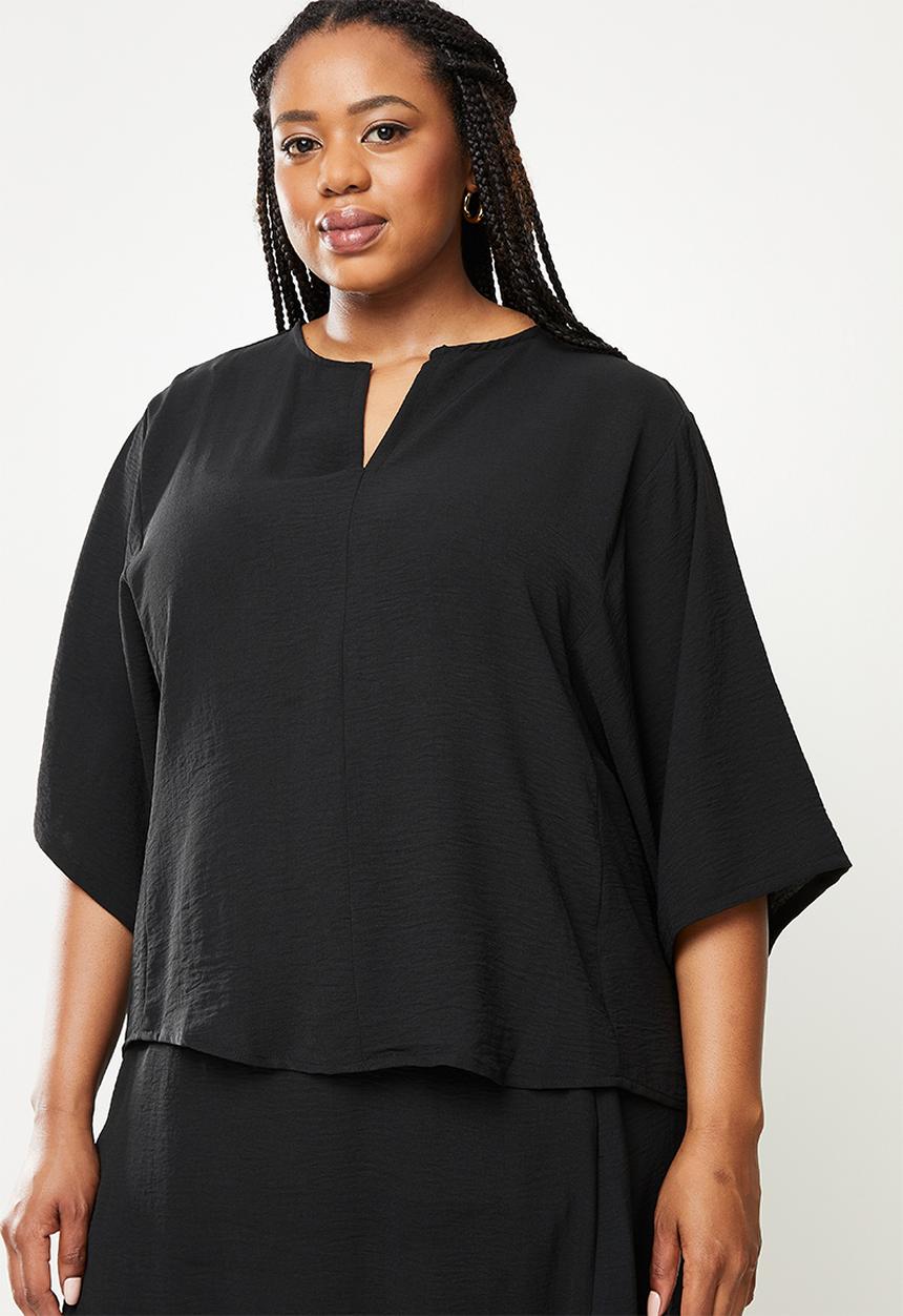 AMANDA LAIRD CHERRY - Plus mashai top - black