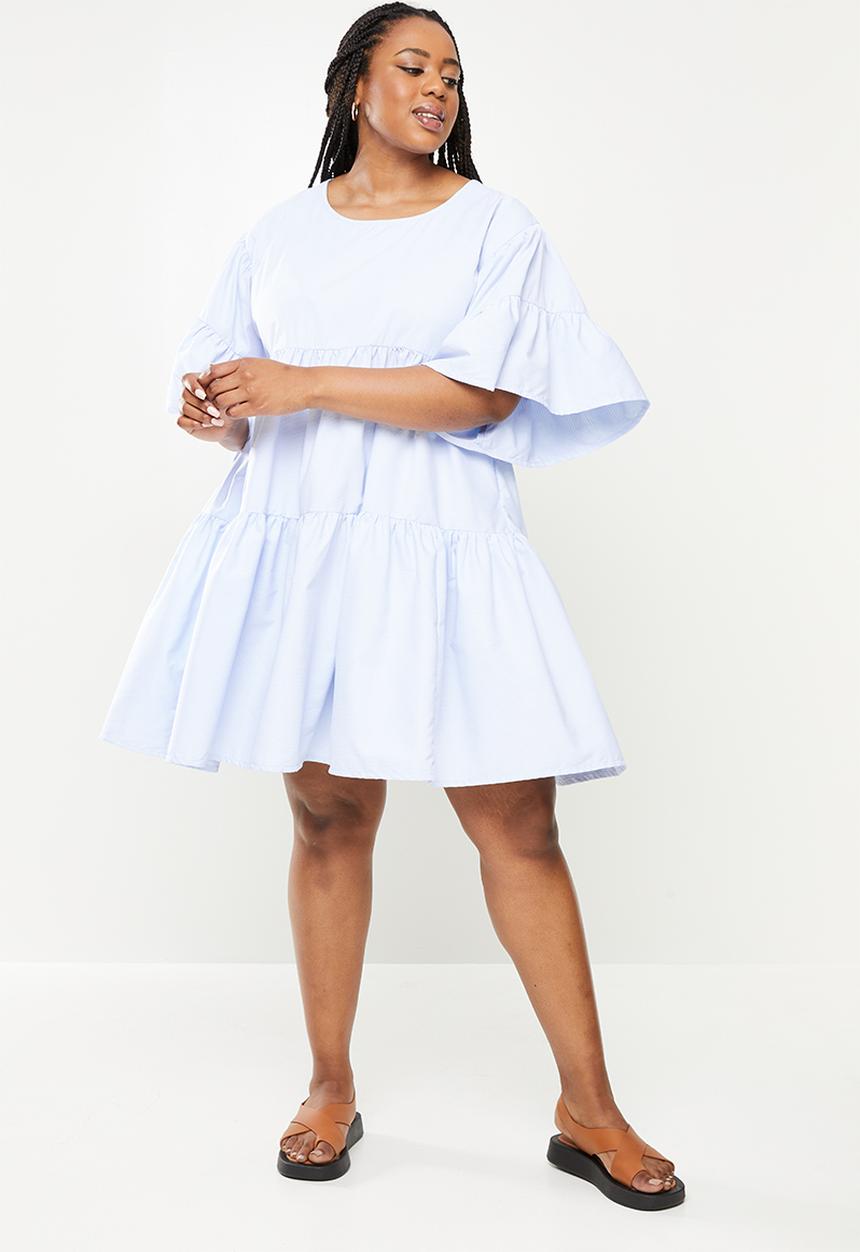 AMANDA LAIRD CHERRY - Plus tete dress -  pale blue dobby shirting