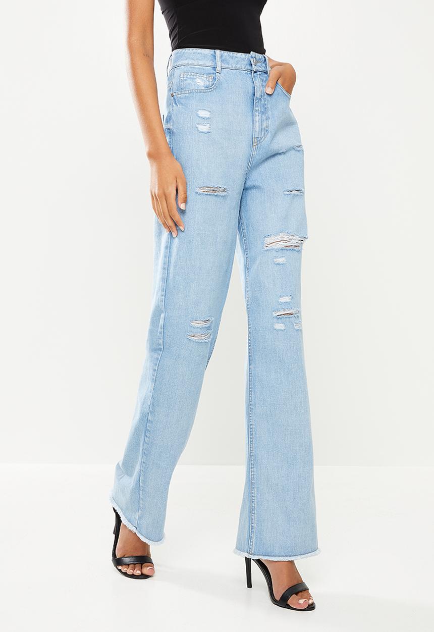 SISSY BOY - Super high rise wide leg with rips - light vintage