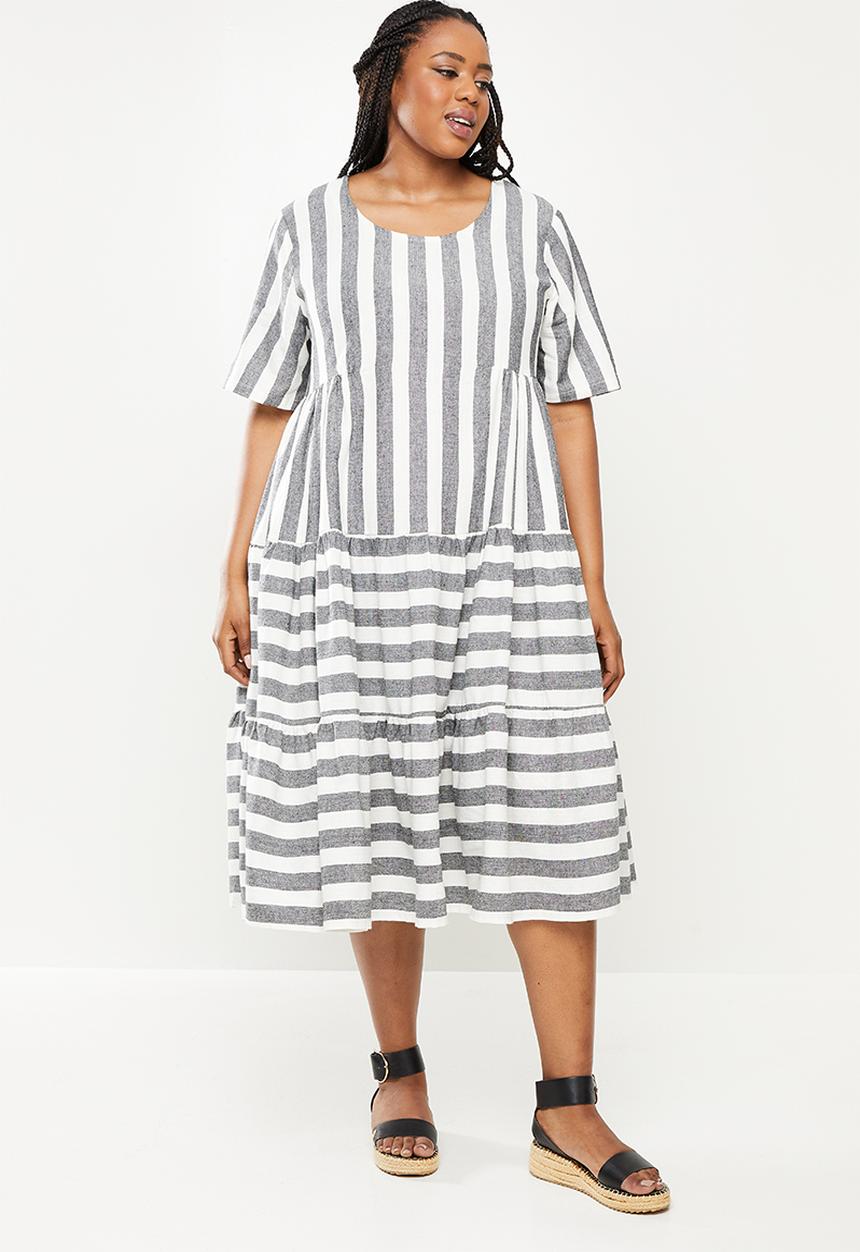 AMANDA LAIRD CHERRY - Plus ntsiki dress -  black & cream 