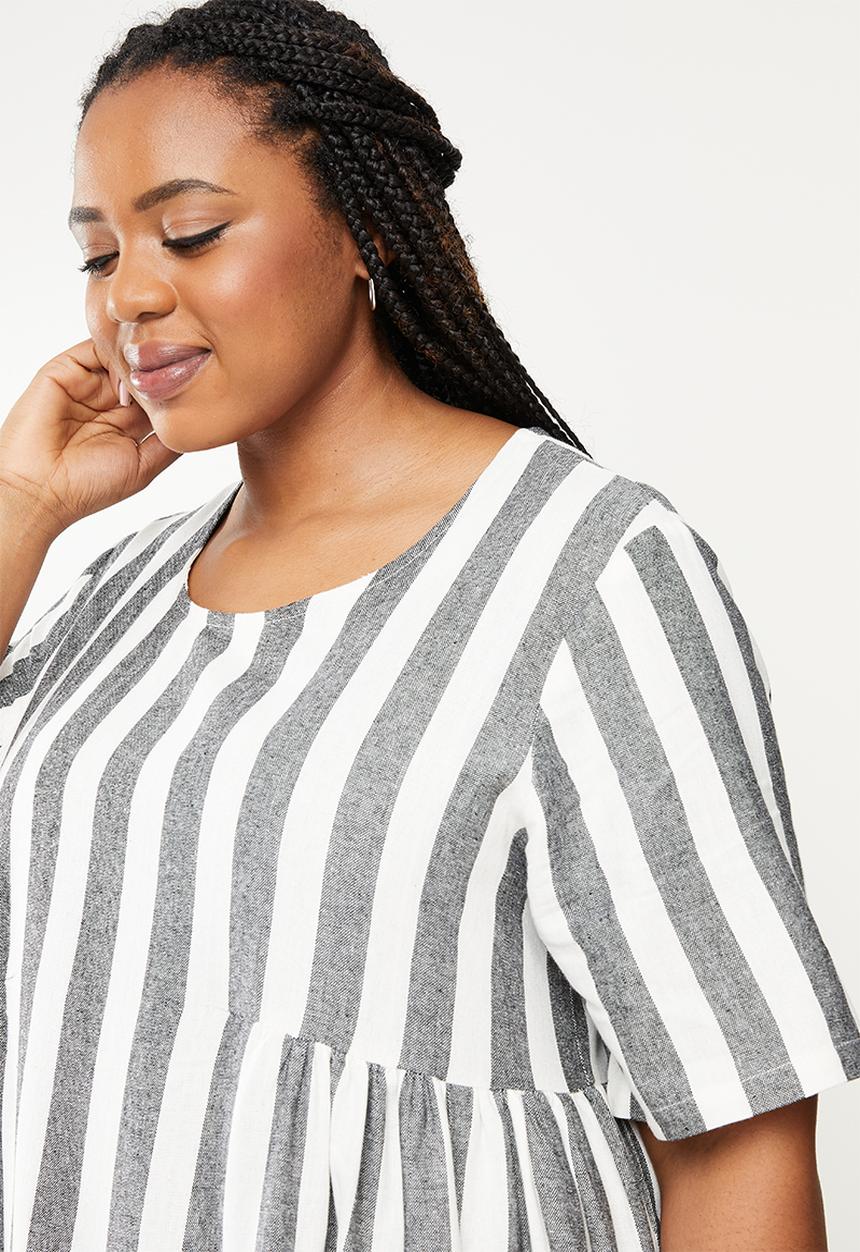 AMANDA LAIRD CHERRY - Plus ntsiki dress -  black & cream 