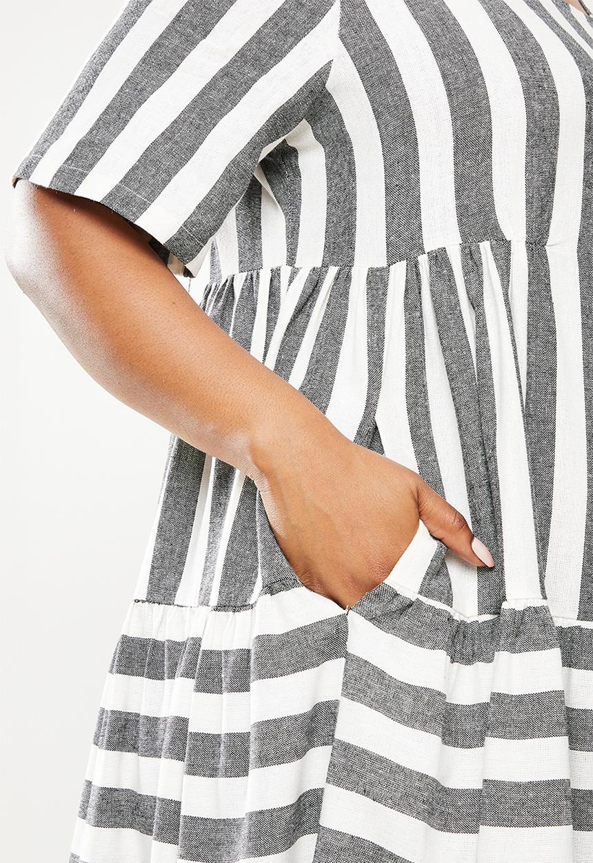 AMANDA LAIRD CHERRY - Plus ntsiki dress -  black & cream 