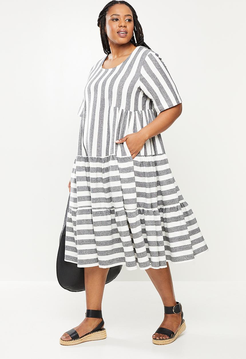 AMANDA LAIRD CHERRY - Plus ntsiki dress -  black & cream 