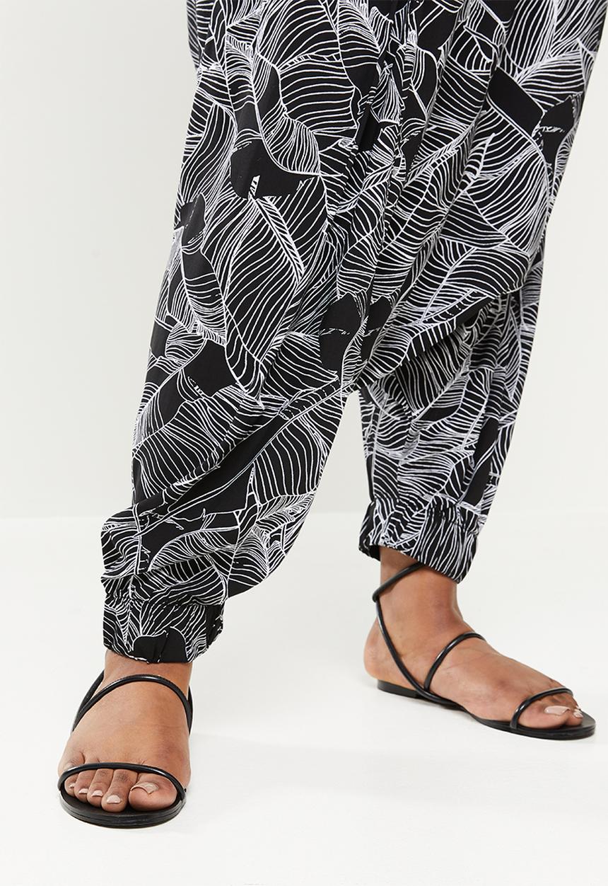 AMANDA LAIRD CHERRY - Plus mohlesi pants -  black & white 