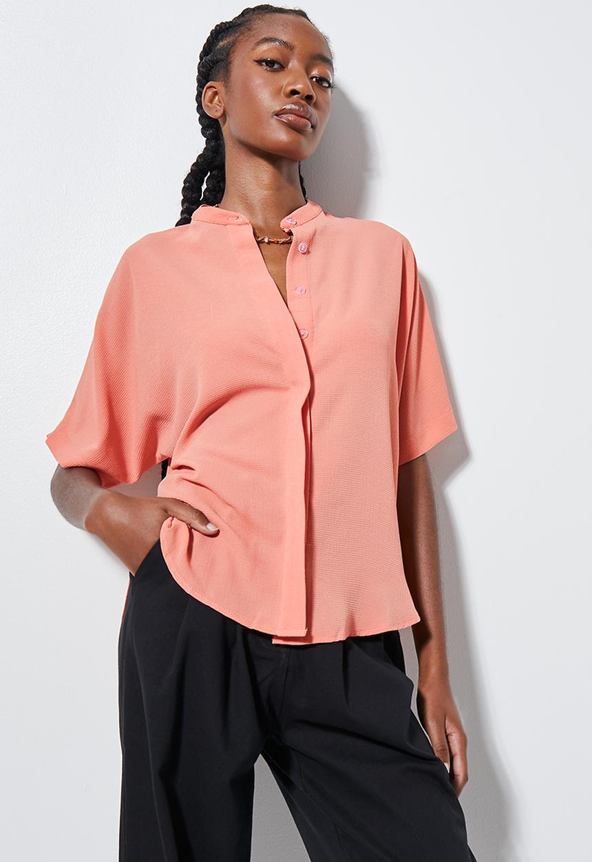 Superbalist - Rivier collared shirt - burnt coral