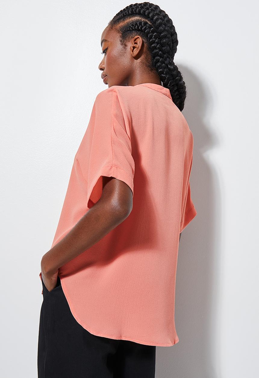 Superbalist - Rivier collared shirt - burnt coral