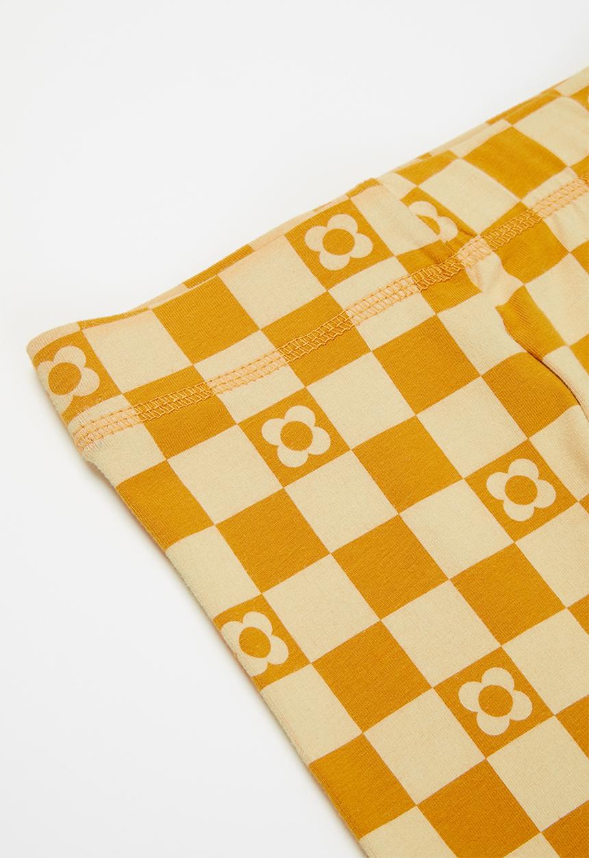 Cotton On - Hailey bike short - tumeric latte/coogee checkerboard