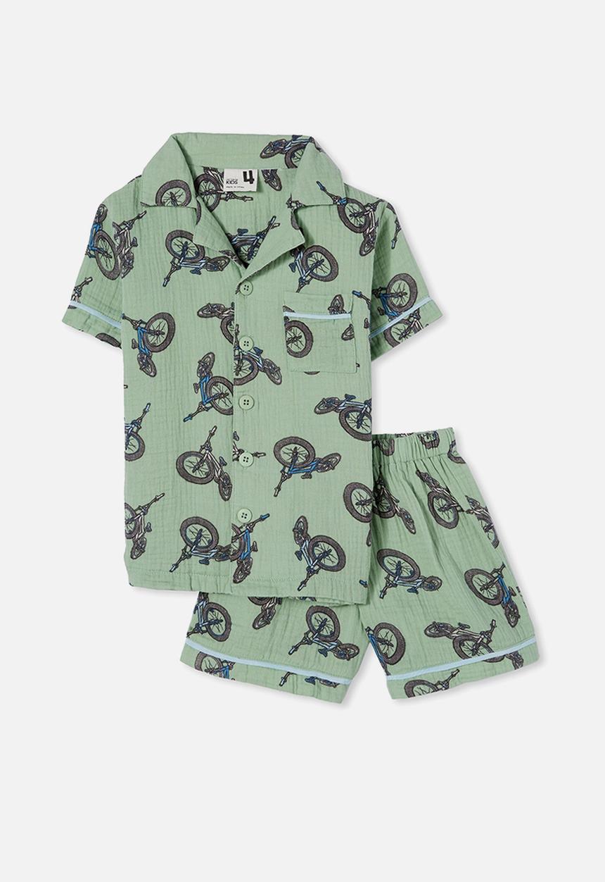 Cotton On - Andre cheesecloth short sleeve pj set - bikes/smashed avo