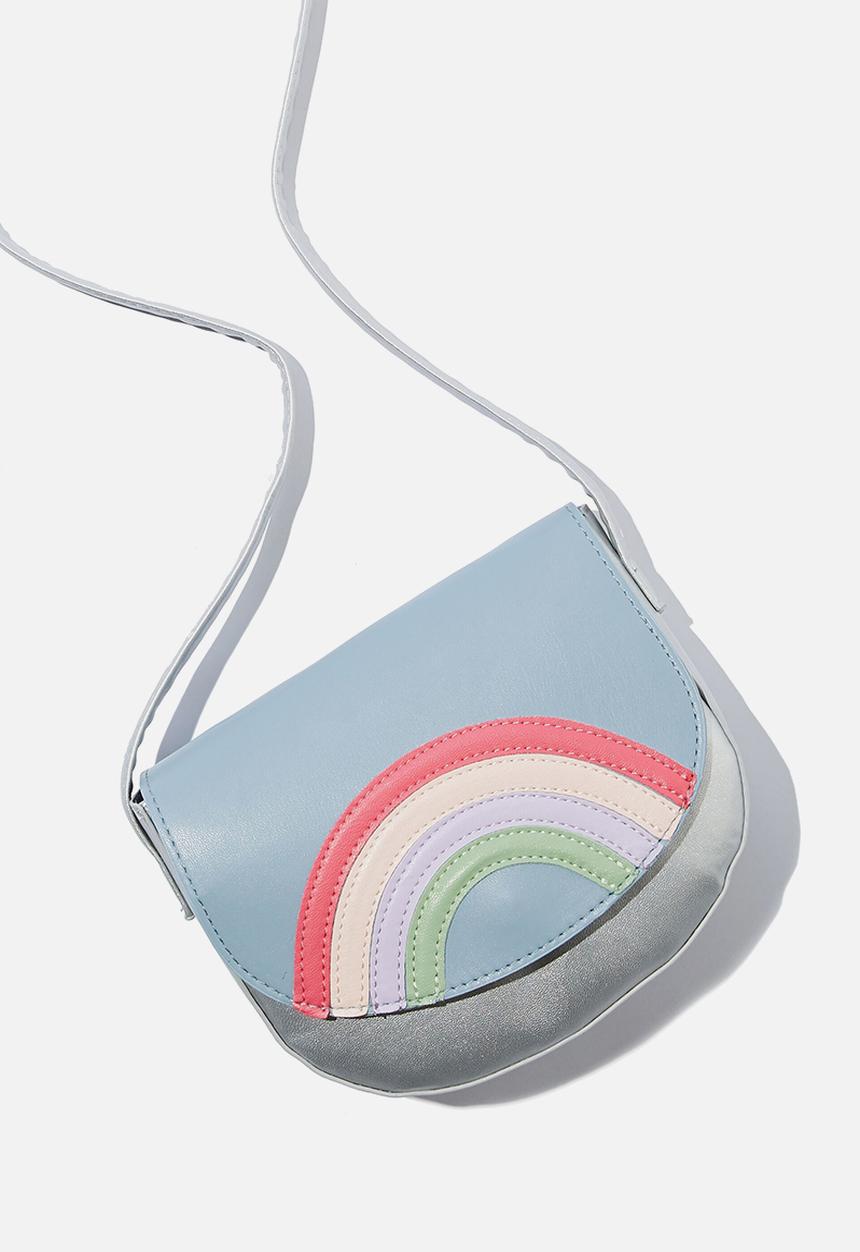 Cotton On - Ashley party bag - dusty blue rainbow cross body bag