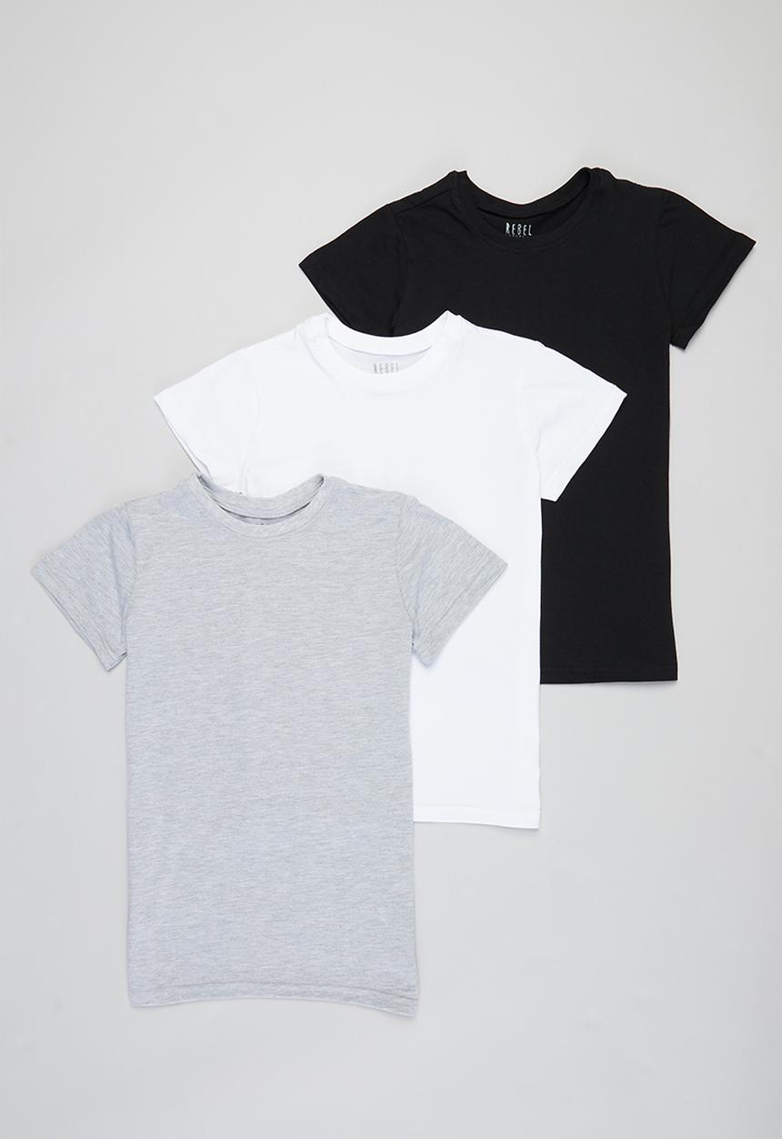 Rebel Republic - Boys 3 pack stripe tees - multi 