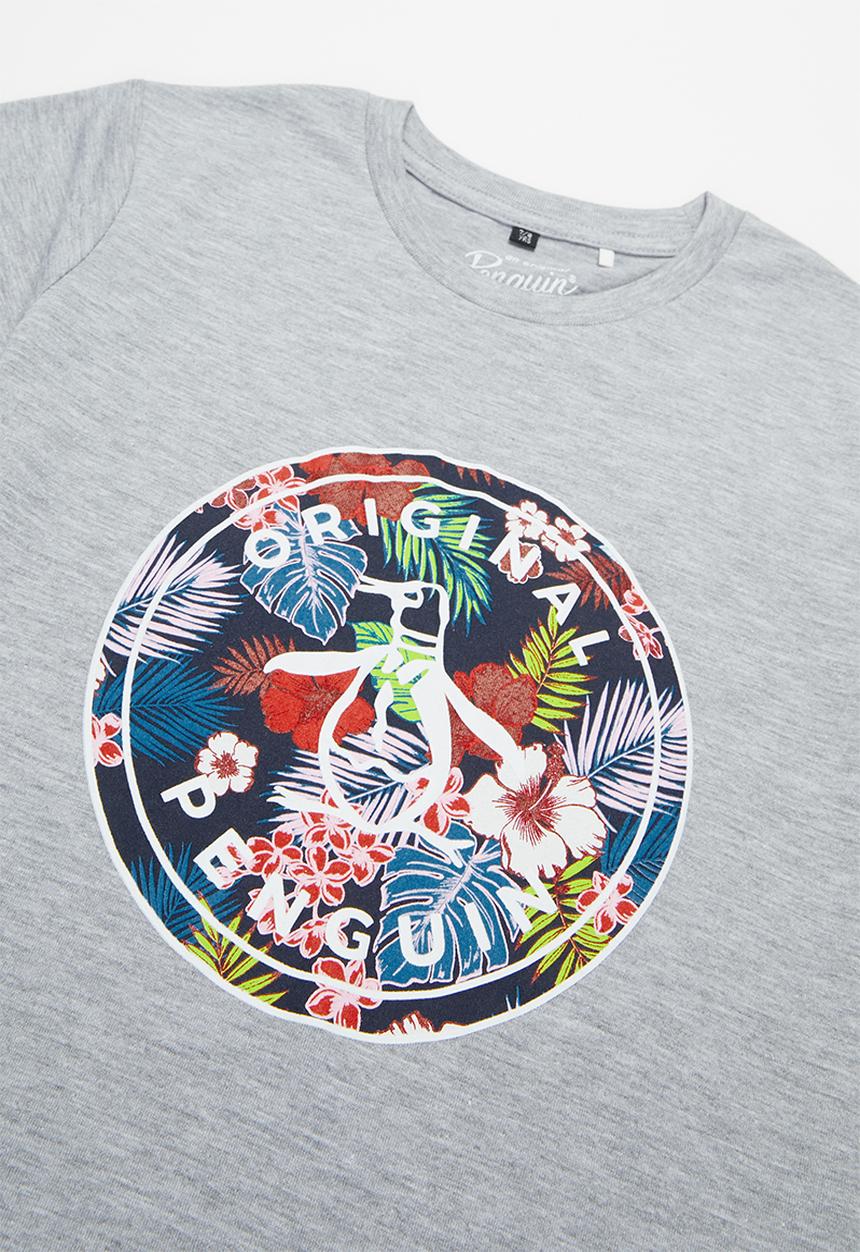 Original Penguin - Floral fill tee - rain heather