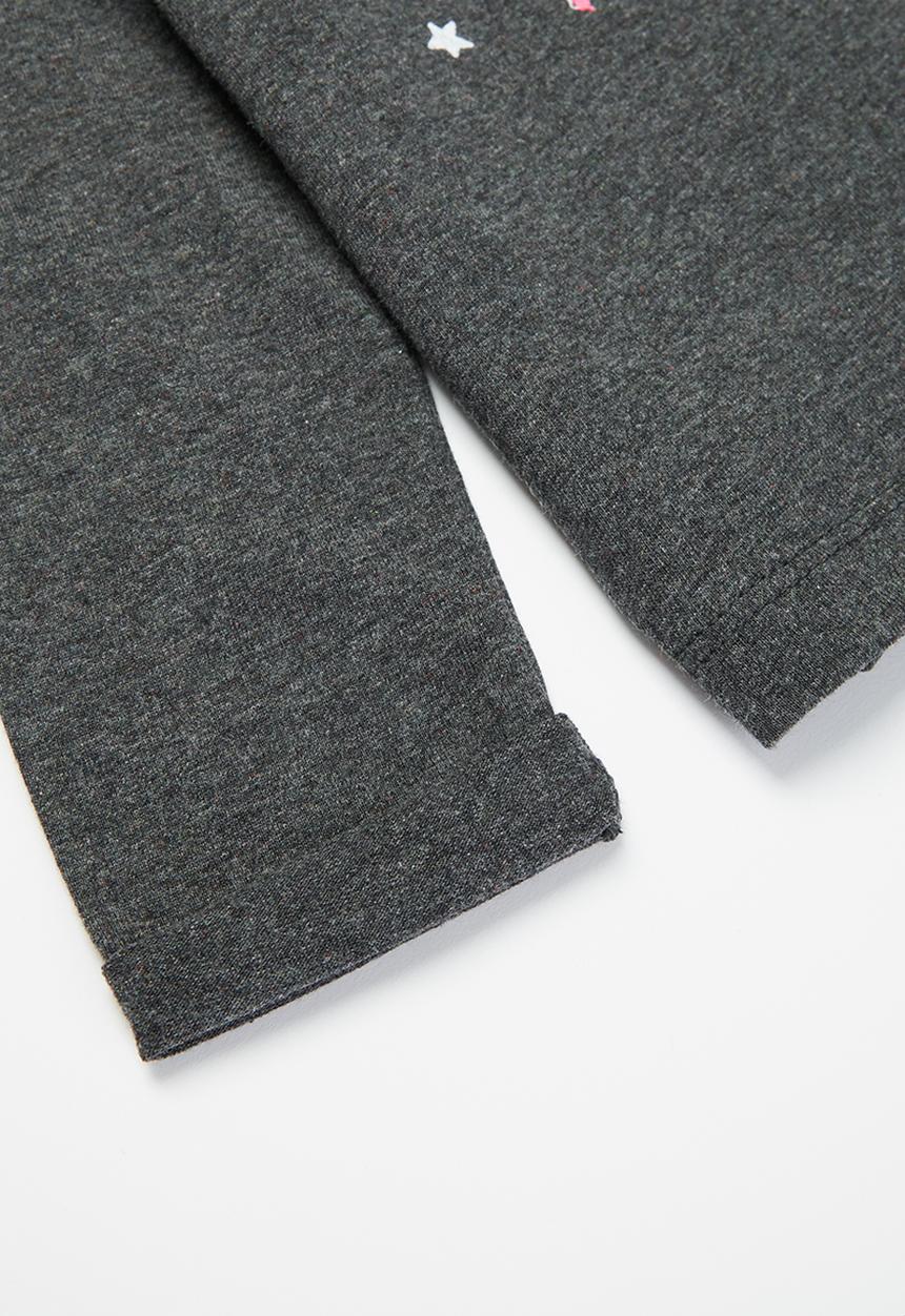 MINOTI - Girls basic pony long sleeve top - charcoal