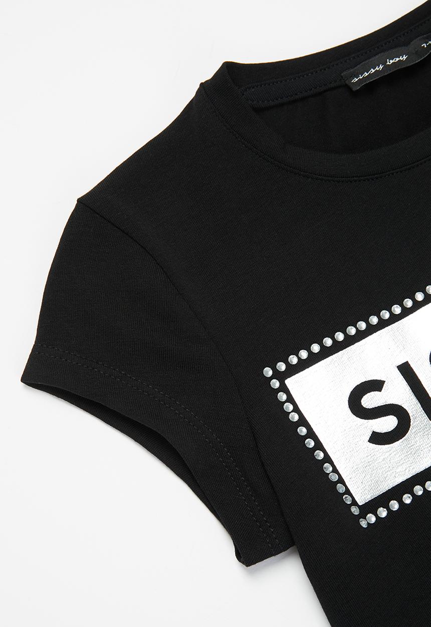 SISSY BOY - Lita fitted top - black