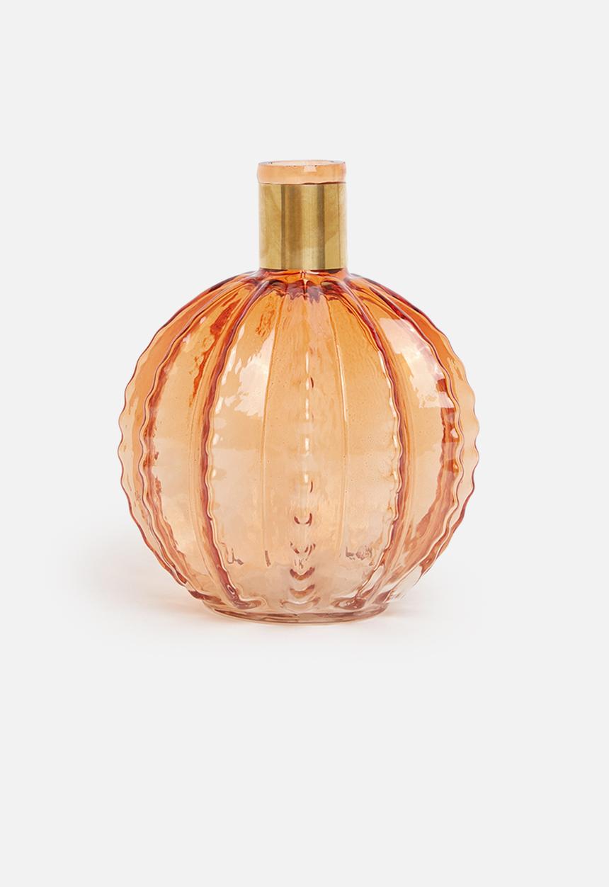 H&S - Golden neck glass vase - coral