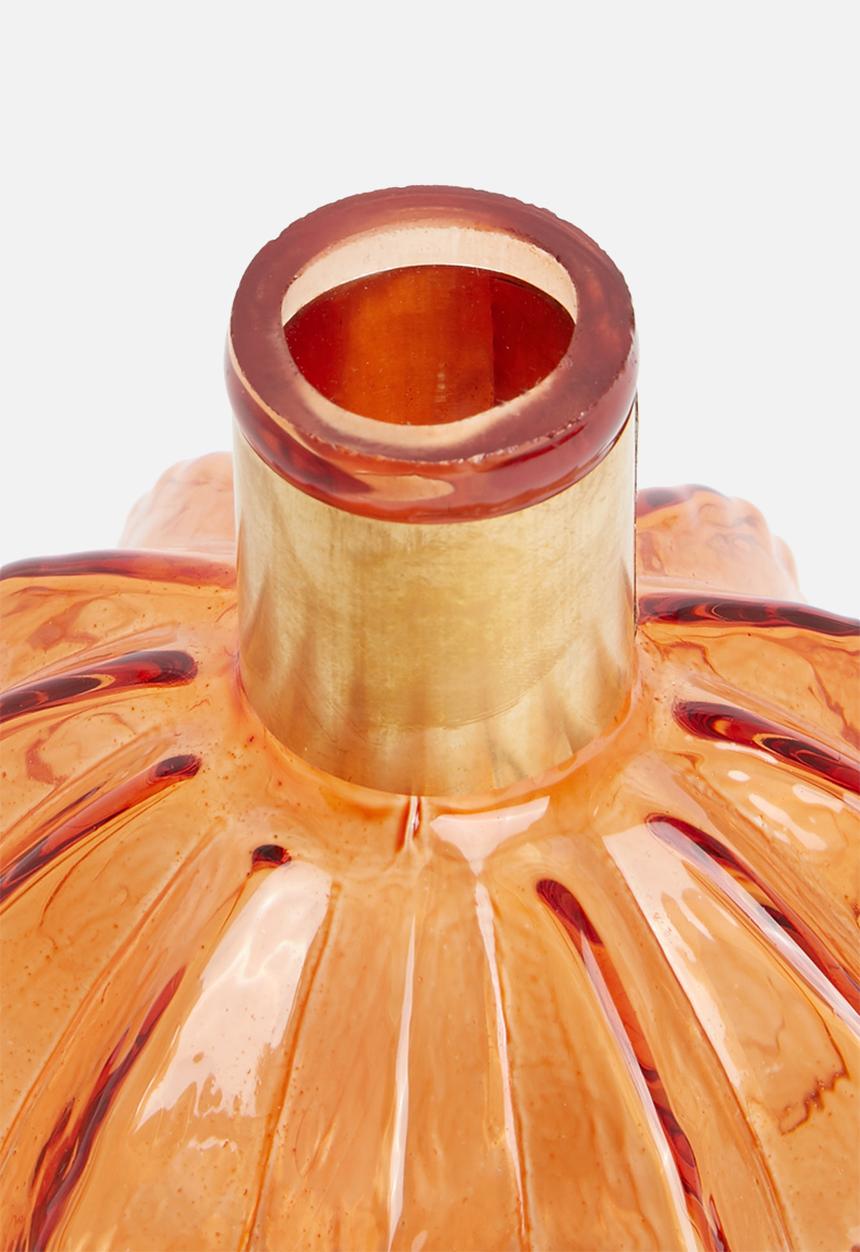 H&S - Golden neck glass vase - coral
