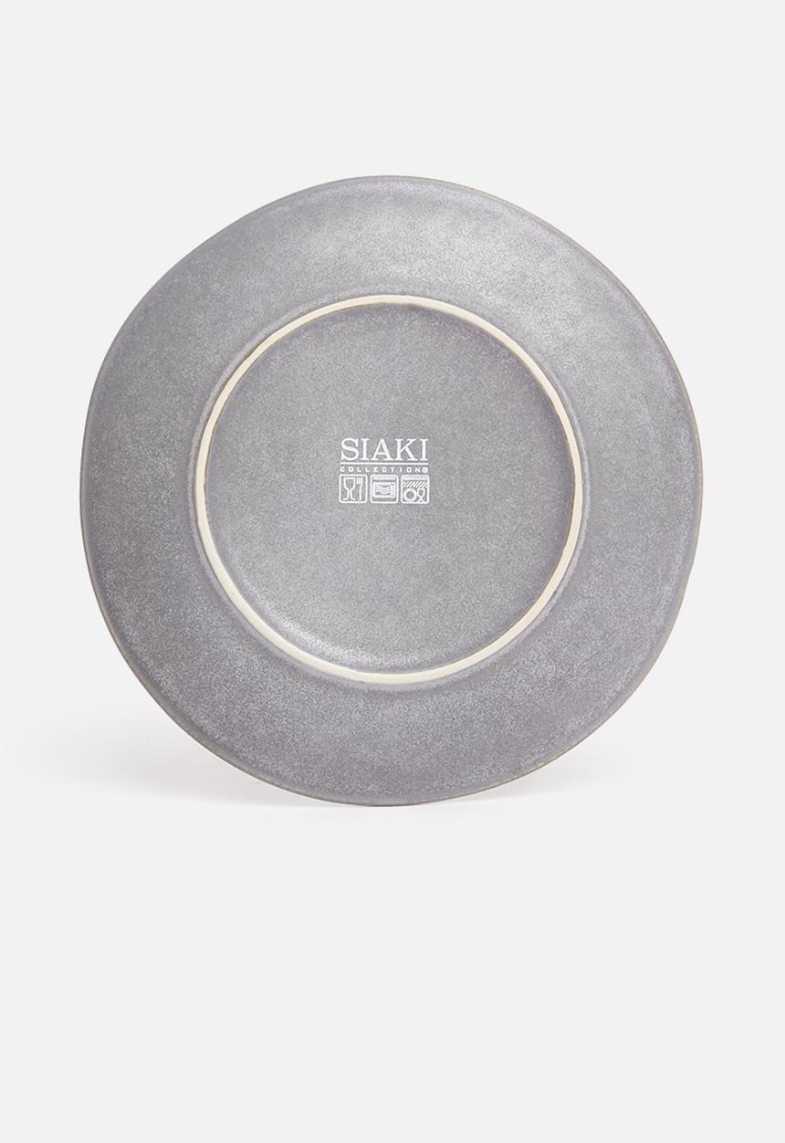 Excellent Houseware - Dark stoneware plate - set fo 4