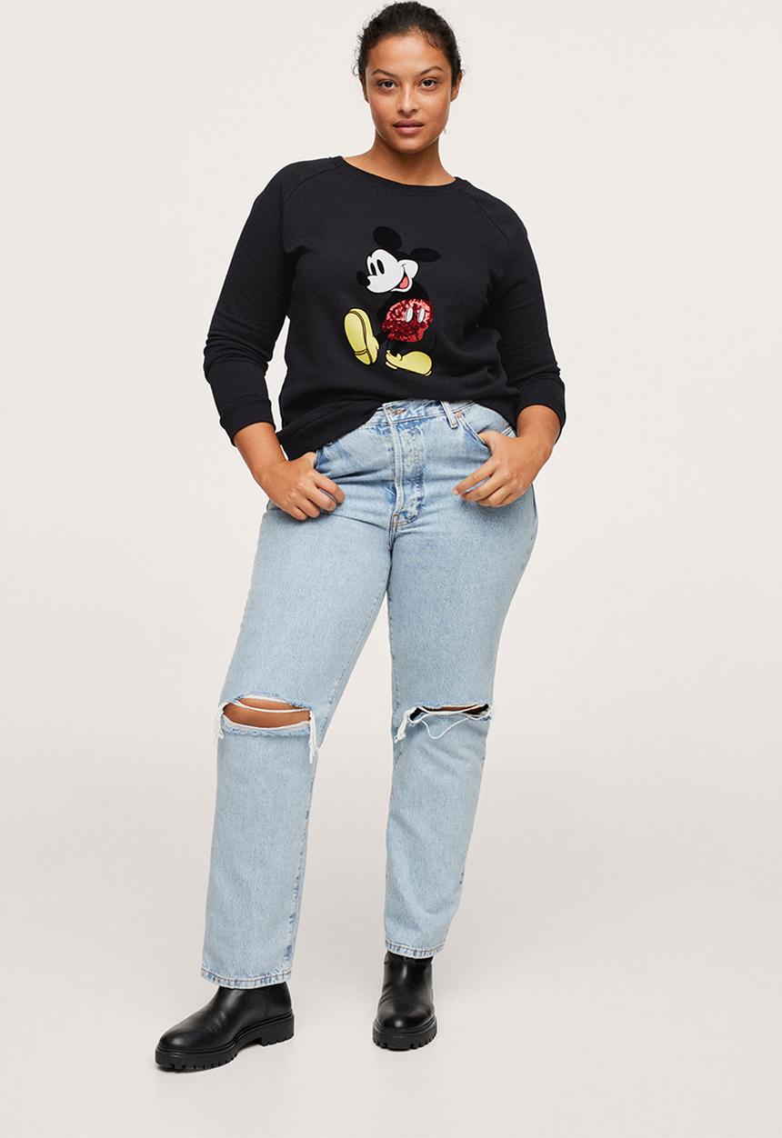 MANGO - Plus sweatshirt mickey - black
