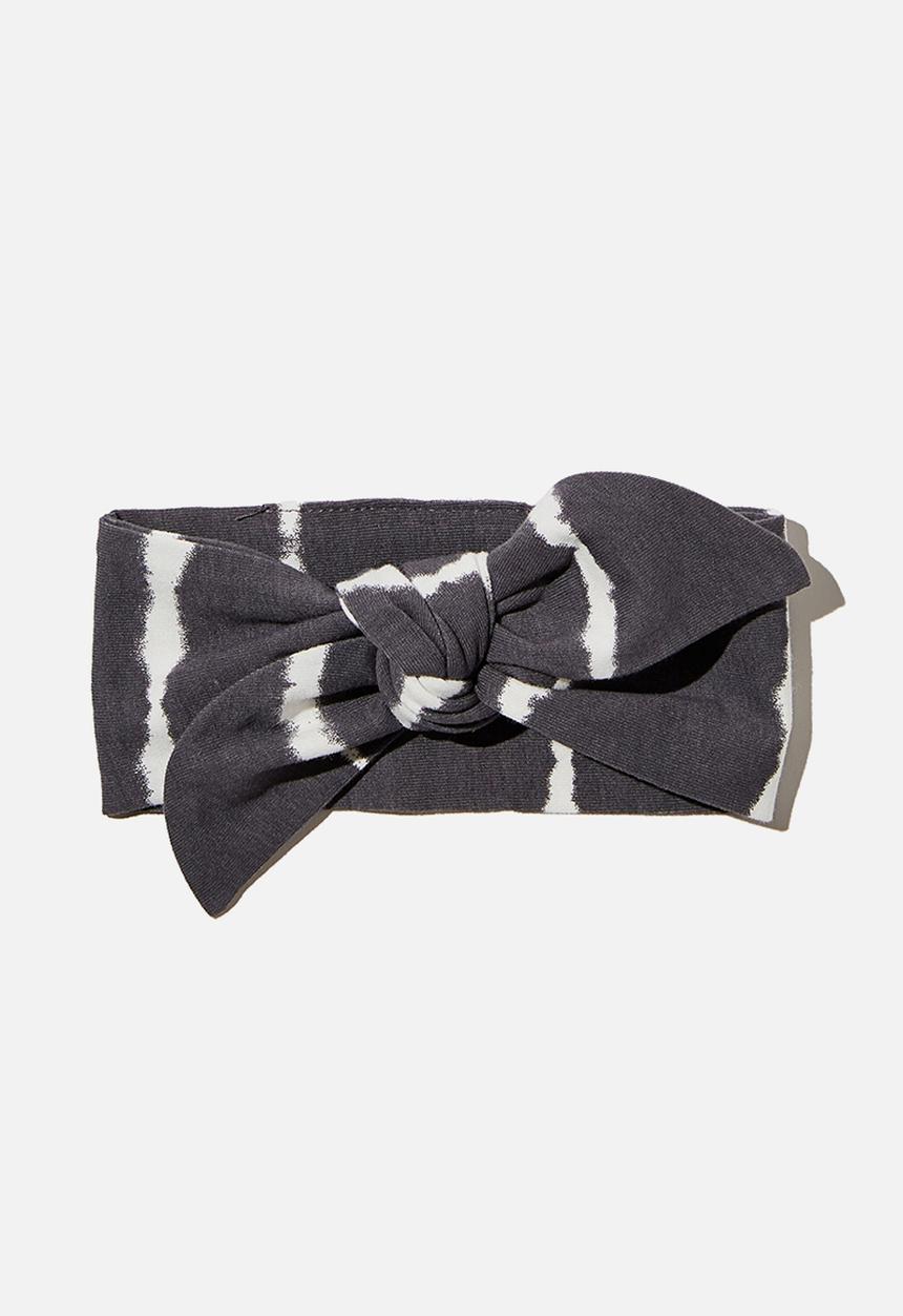 Cotton On - The tie headband - rabbit grey linear tie dye