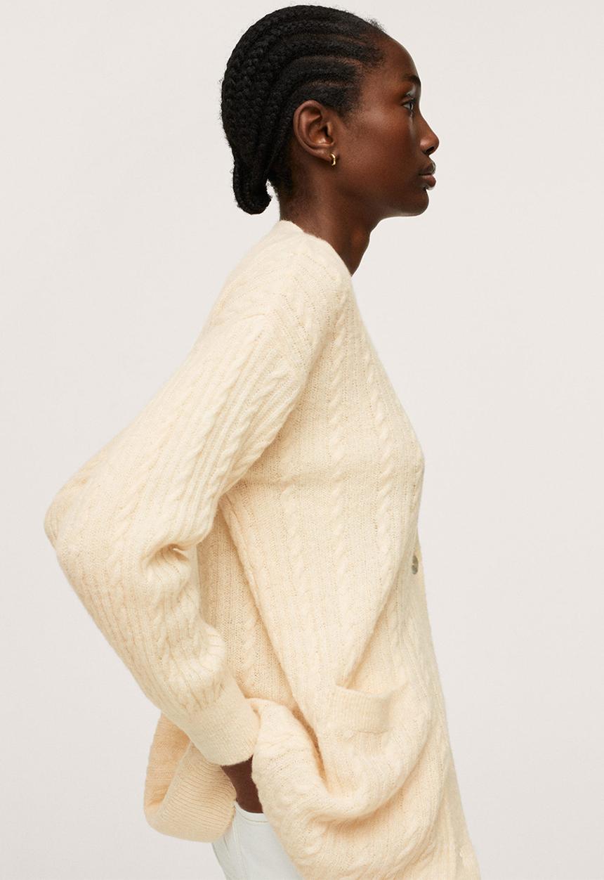 MANGO - Cardigan staring - light beige