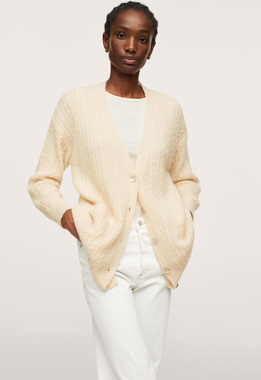 MANGO - Cardigan staring - light beige