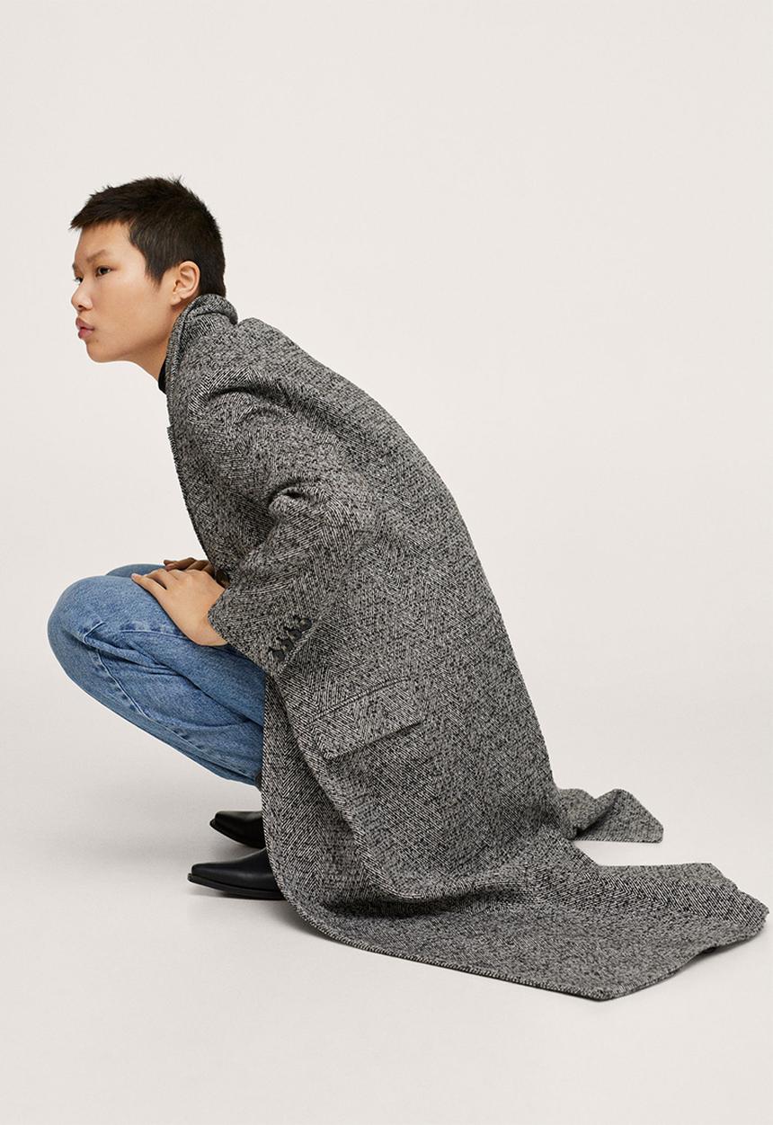 MANGO - Coat piano - black