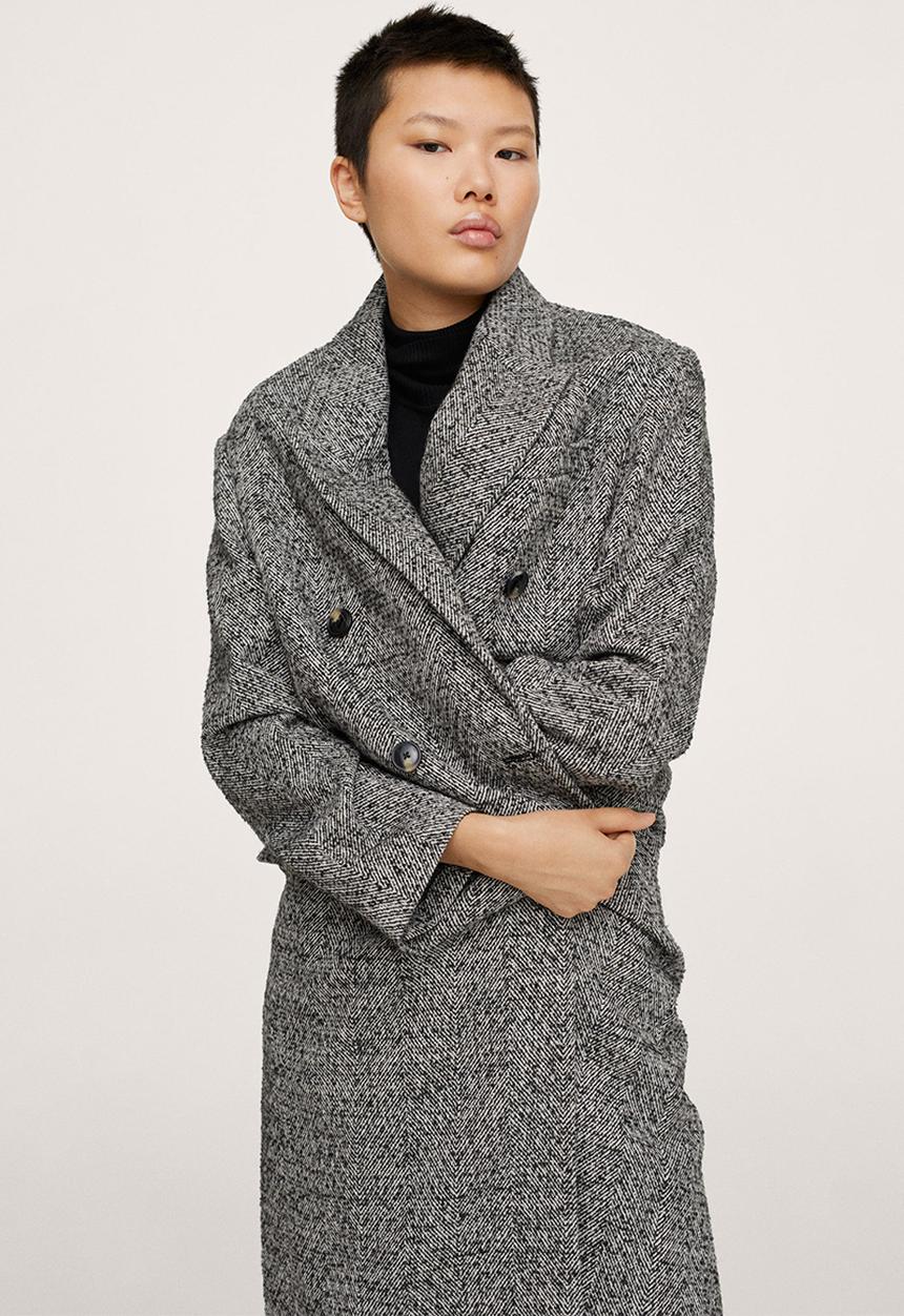 MANGO - Coat piano - black
