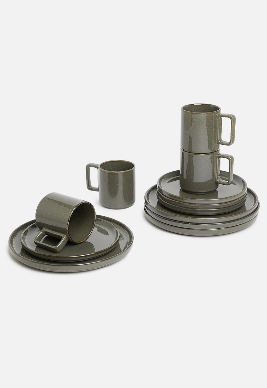 Omada - Flat stackable side plate - grey