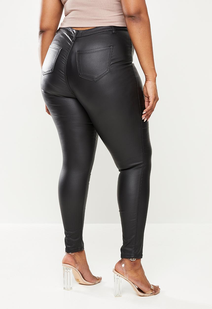 Missguided - Plus vice coated jeans with belt loops - black