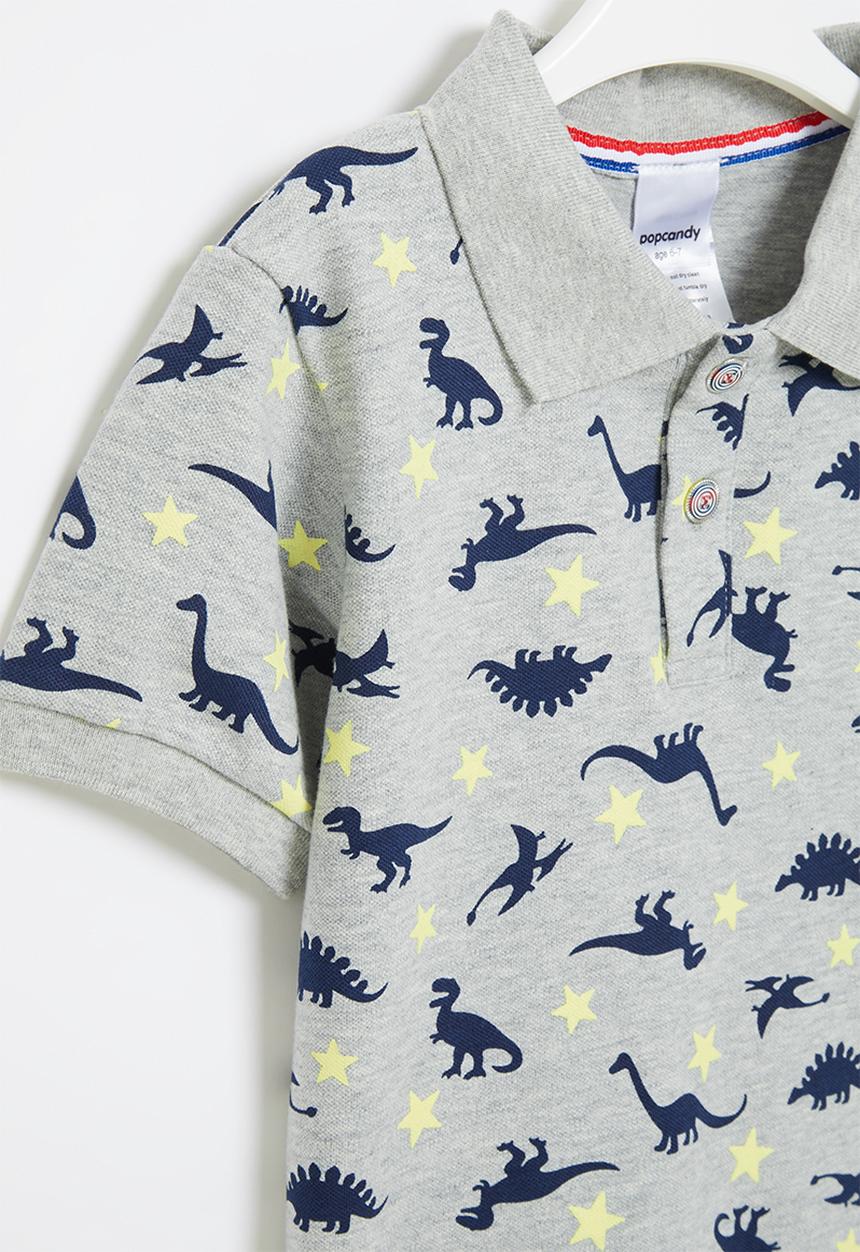 Pop Candy - Boys star golf tee - grey